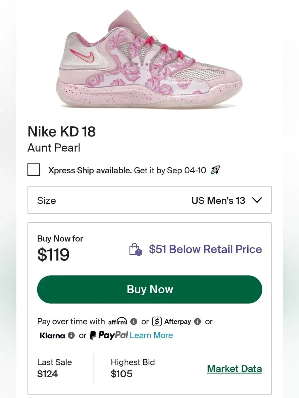 Nike KD 18 Sneakers Aunt Pearl